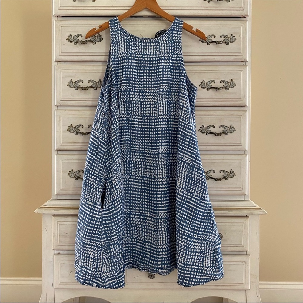 Vici Navy and White Dot-Print A-Line Sundress